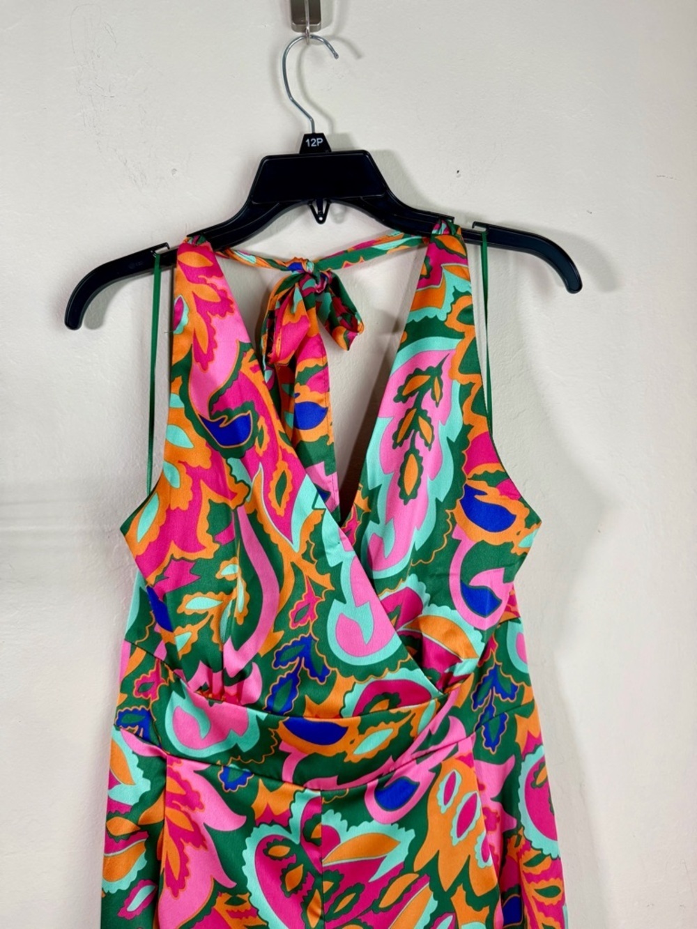 Sugarlips Pink & Green Floral Halter Wide-Leg Jumpsuit - Picture 6 of 15